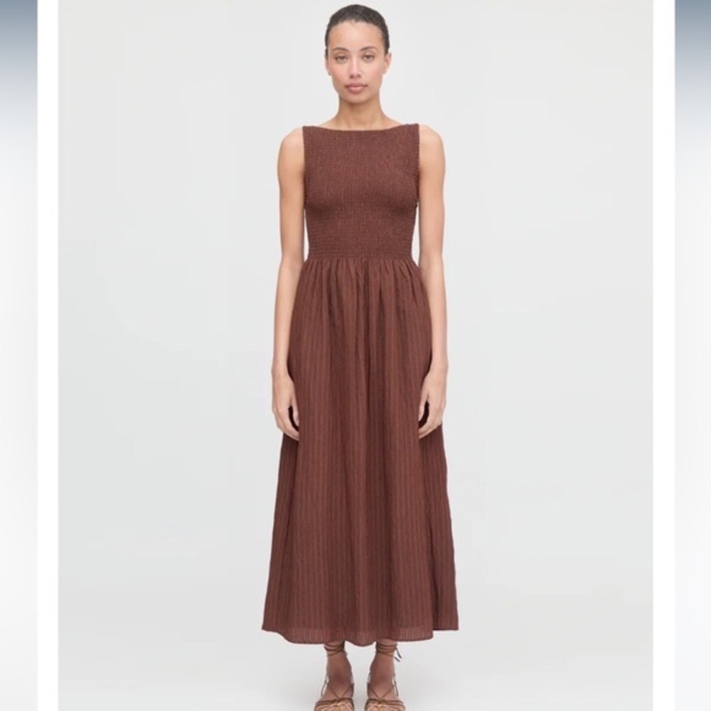 Hill House Cosima in Chocolate Tonal Seersucker